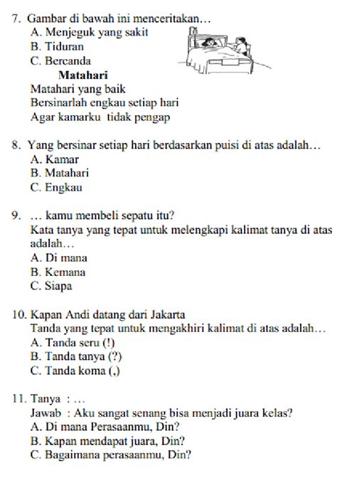 Materi Ujian Bahasa Indonesia SD Semester 1